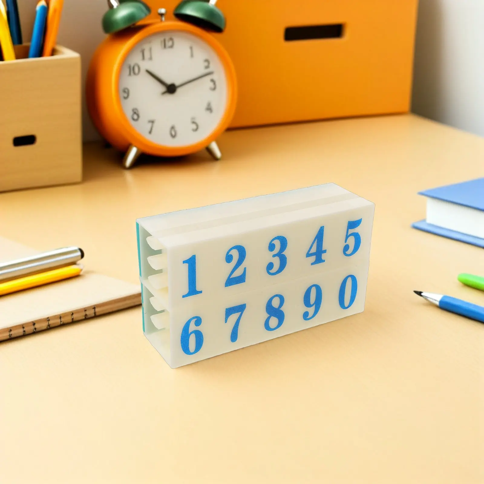 1 세트 번호 고무 스탬프 세트 비즈니스 날짜 스탬프를 위한 인체공학적 편안한 그립 교실 교사 DIY 공예 스크랩북킹