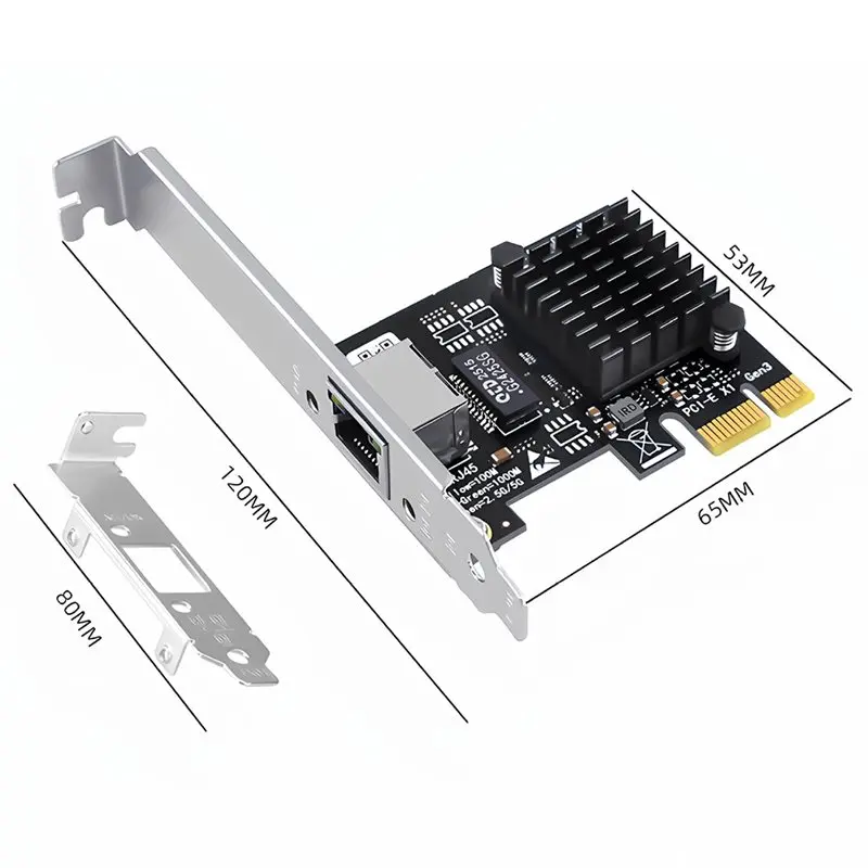 독창적인 5Gbps PCI-E to RJ45 네트워크 카드 RTL8126 100Mbps/1G/2.5G/5G 기가비트 이더넷 PCIE 무선 어댑터 PC용 Win10 11
