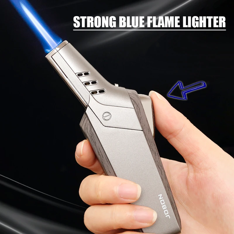 

New Jobon Kitchen Outdoor Lighter Metal Windproof Cigar Jet Flames Gun Lighter Turbo Torch Gas Lighters Camping Tool Gadgets
