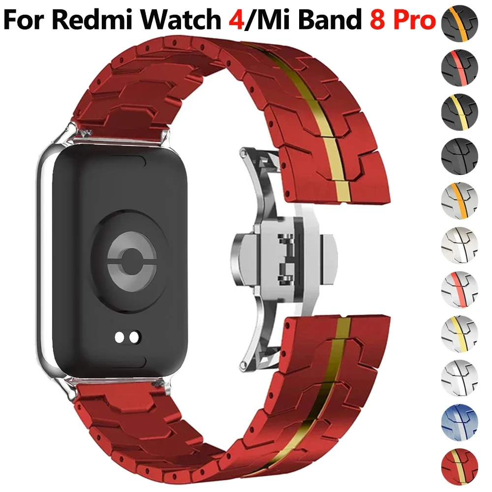 Stainless Steel Metal Band with Butterfly Buckle - Elegant Business Bracelet Strap