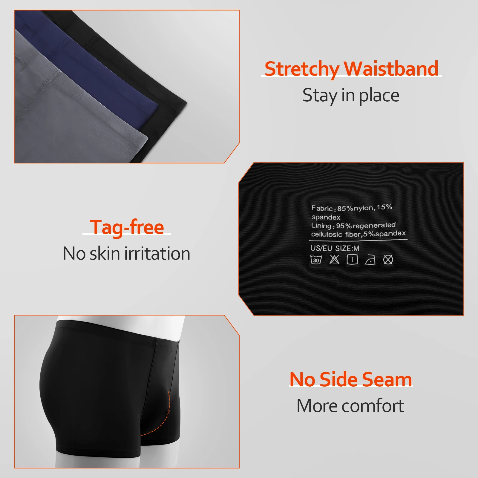 4PCS SIHOHAN Men's Boxers Briefs Ice Silk Man Underwear Trunks Shorts Micro Modal Panties Breathable Boxershorts Panties