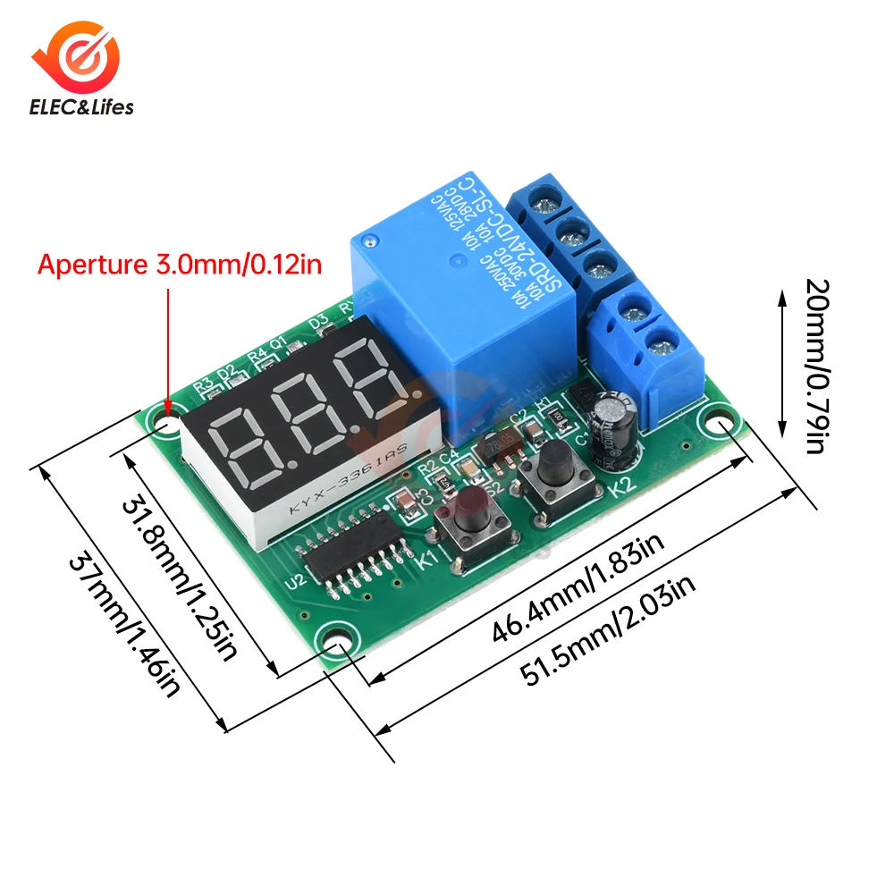 Relé De Retardo Multifunción De 12 V Y 2 Canales, Interruptor De