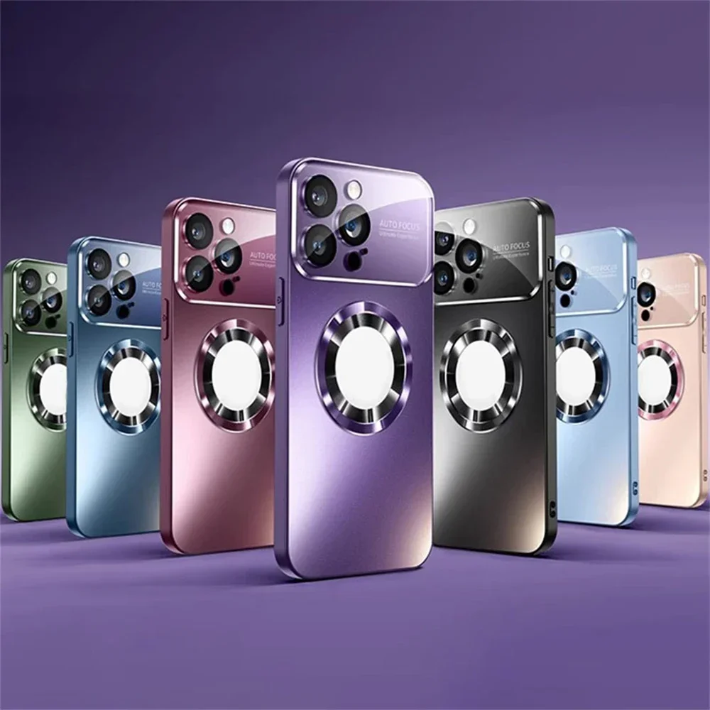 Luxury Titanium Metallic Matte Magnetic Phone Case with Magsafe Compatibility