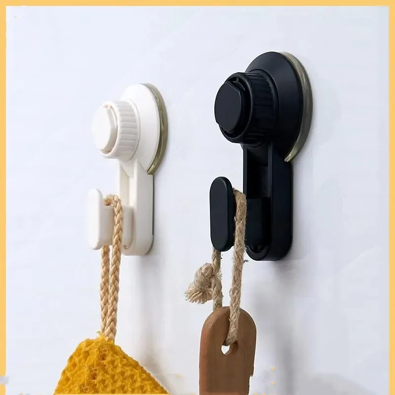 2pcs Vacuum Holder Wall Mounted Waterproof Suction Cup Hook Bathroom Accessories Reusable Strong Hanging Hook Towel Hanger