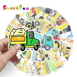 50pcs/Lot Engineering Vehicle Stationary Stickers Cartoon Children's DIY Scrapbook Stickers Waterproof