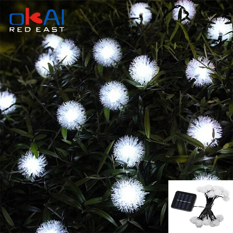 

Светодиодный уличный светильник на солнечной батарее светильник, Декоративная гирлянда с одуванчиком для сада, водонепроницаесветильник лампа для двора, IP65, сказочные лампы на солнечной батарее