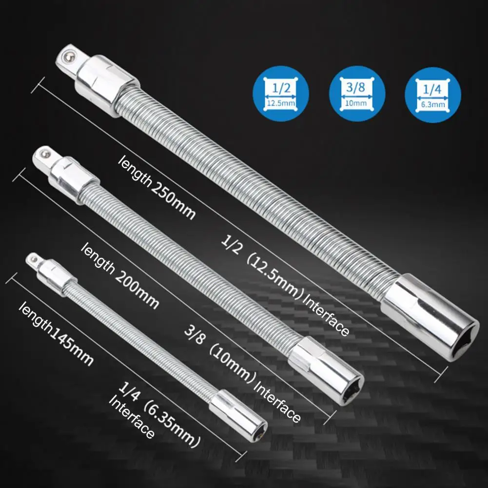 3Pcs Flexible Socket Extension Cables 1/4 3/8 1/2 Flex, 42 OFF