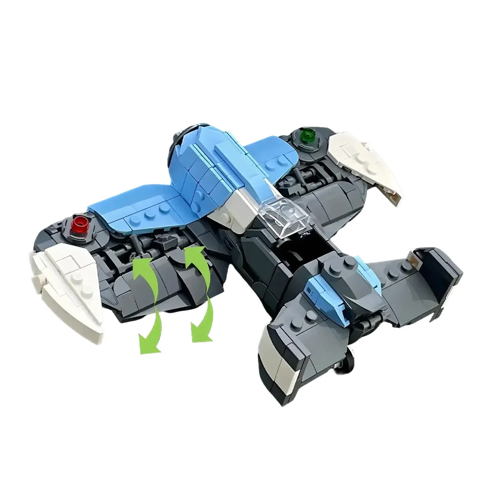 MOC CYPERSKY-TOMTIT AIRPLANE Building Blocks Cyberpunk Series Aircraft ...