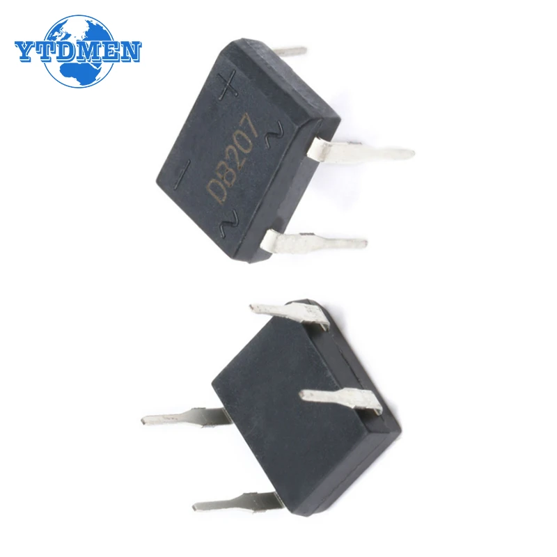 Diode Bridge Rectifier 20PCS DB207 Bridge Rectifier DIP4 1000V 2A DB207S Power Diode Rectifiers Electronic Components IC