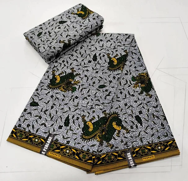 100% Cotton African Ankara Glitter Gold Wax Soft Flash Gold Print Pagne Wax Fabric With Diamond Women 6 Yards Party Dress 5