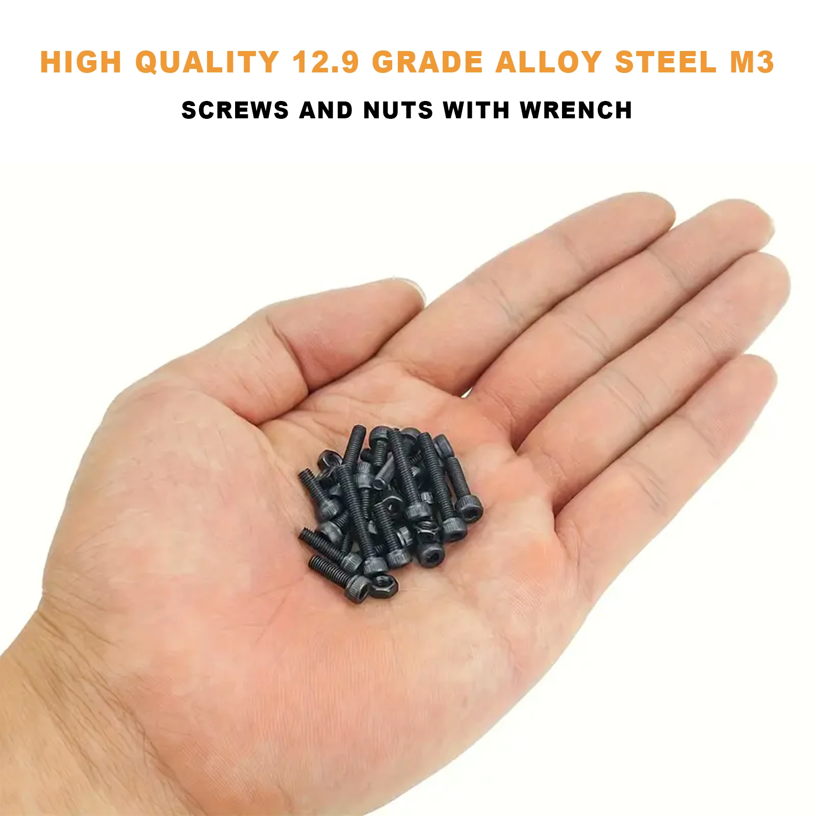 Description Picture 5 of itemBlack Cup Head Hexagon Bolt, M4 X 4/8/10/12/14/16/20mm Hexagon Head Screw Washer, Nut Set, Allen Sleeve Drive -174 Pieces