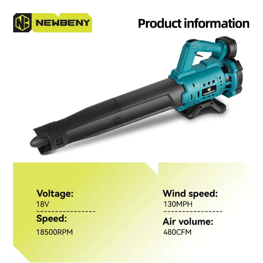 18500RPM Electric Snow Air Blower High Power Cordless Leaf Blower Cleaner Sweeper Power Tools NEWBENY for Makita 18V Battery air blower,electric blower