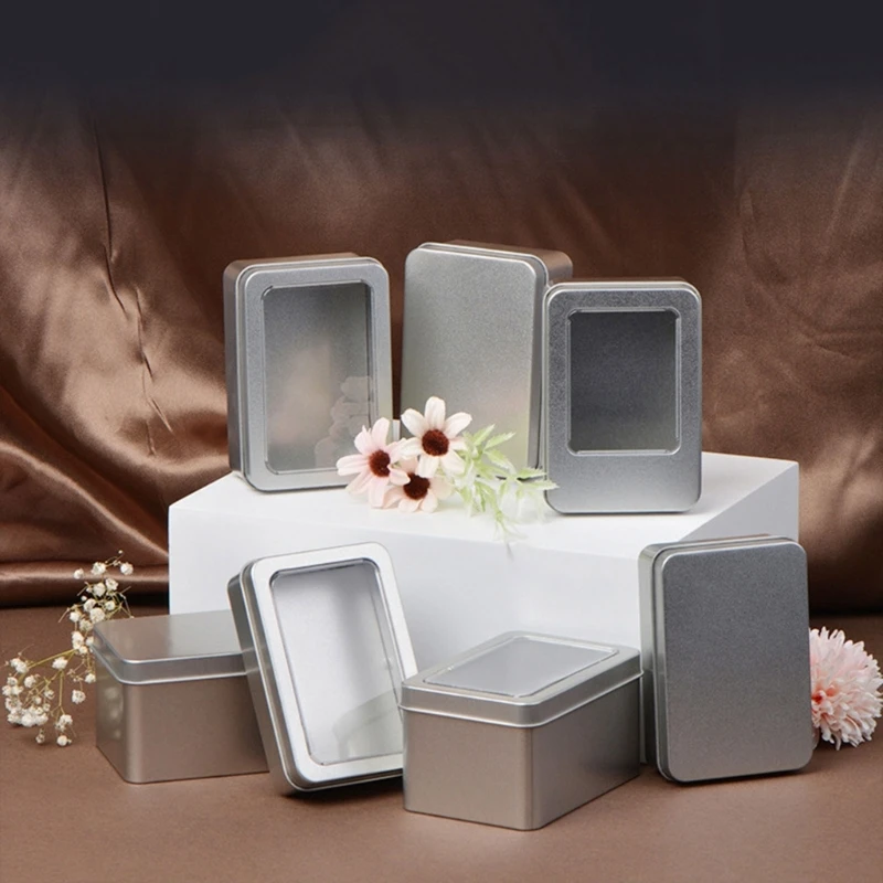 Rectangle Metal Card Box Playing Cards Container Jewelry Storage Case Packing Poker Game Empty Poker Cards Storage Box card storage box