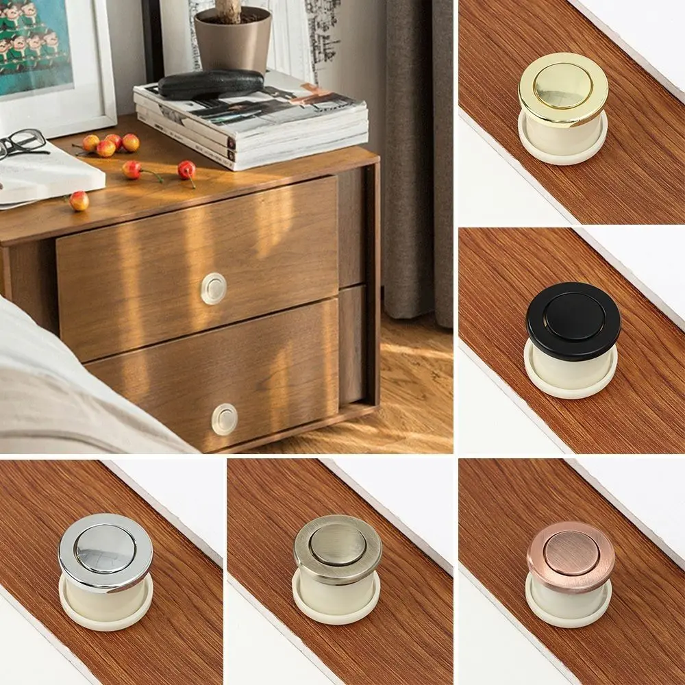 RoundHiddenDoorKnobModernAlloyFlipDoorKnobsCupboardTatami