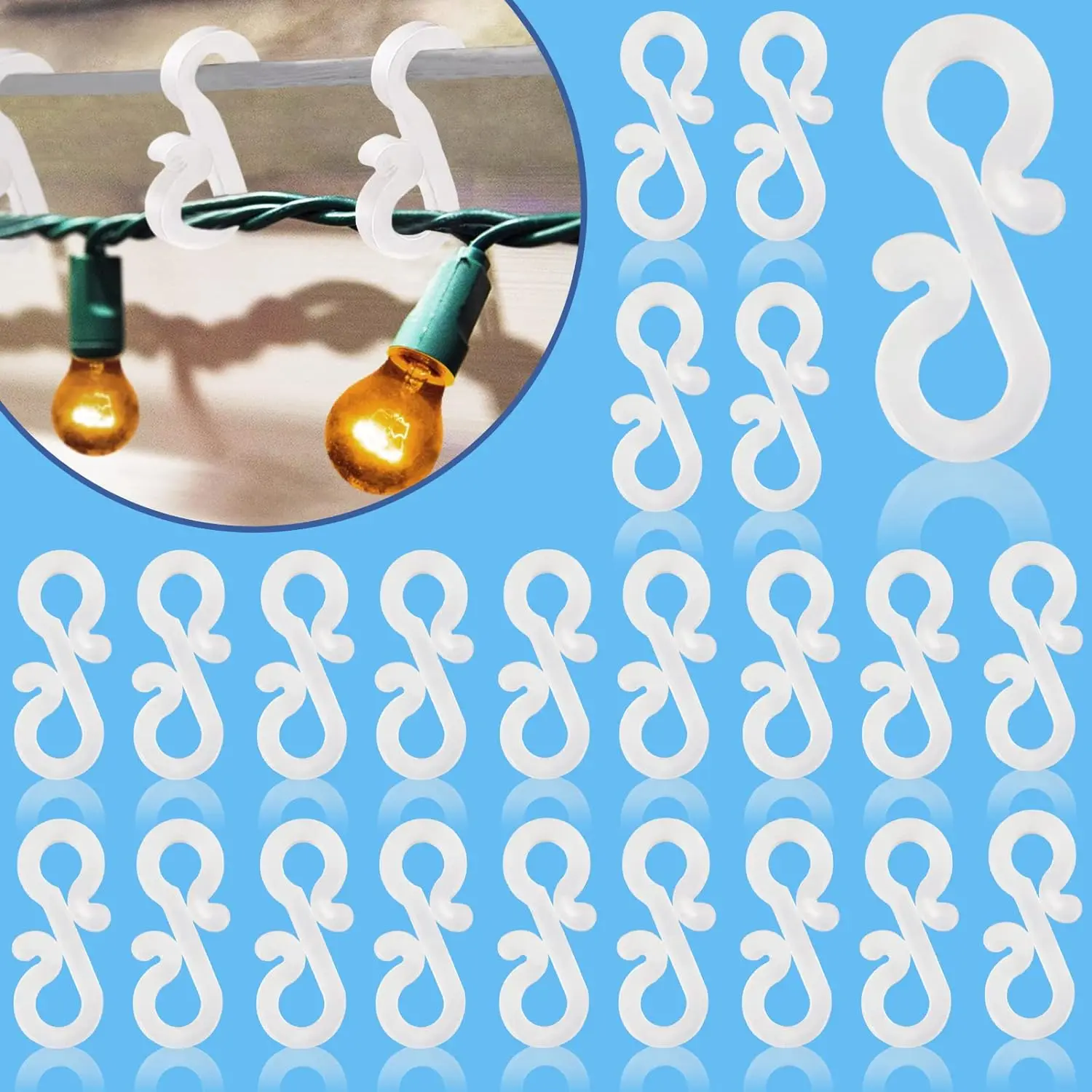 10PcsChristmasGutterLightClipsforHangingOutdoorStringLights