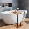 360° Swivel Height Adjustable TV Tray with Phone & Tablet Slot,Snack Side Table End Table for Small Spaces, Bed or Chair 6