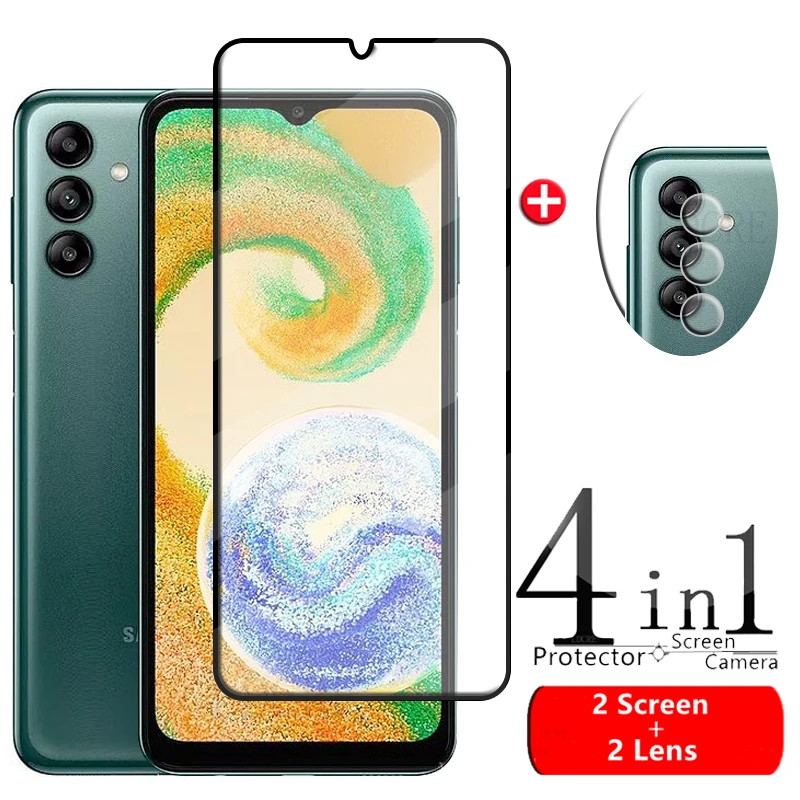 4-In-1 Per Samsung Galaxy A04S Glass Per Samsung A04S Screen Protector Full Cover 9H Vetro Temperato Per Samsung A04S Lens Glass