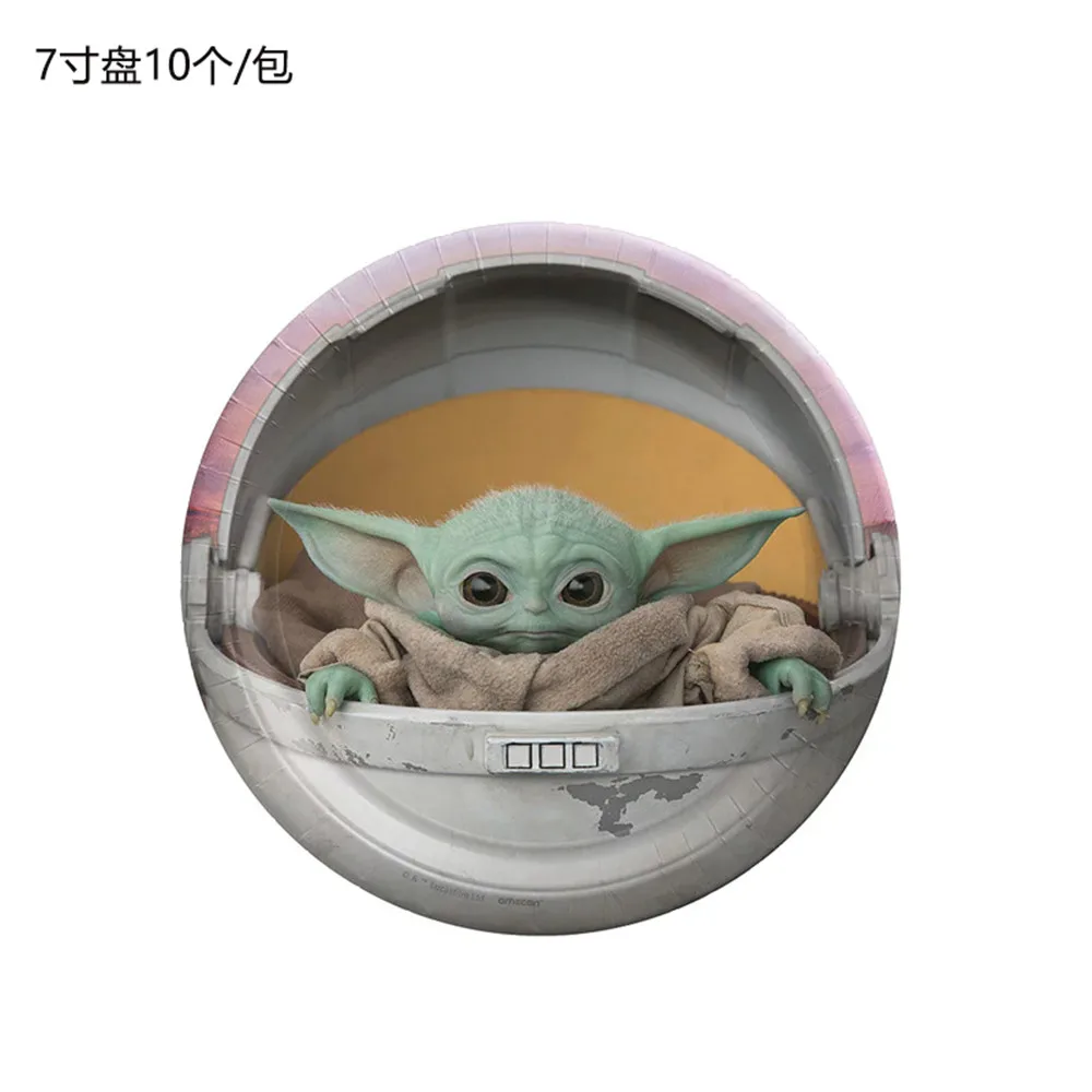 The Mandalorian Baby Yoda Party Supplies Piatti Di Carta Tovaglioli Tazza Stoviglie Tovaglia Yoda Baby Shower Decorazione Per Feste Ballon