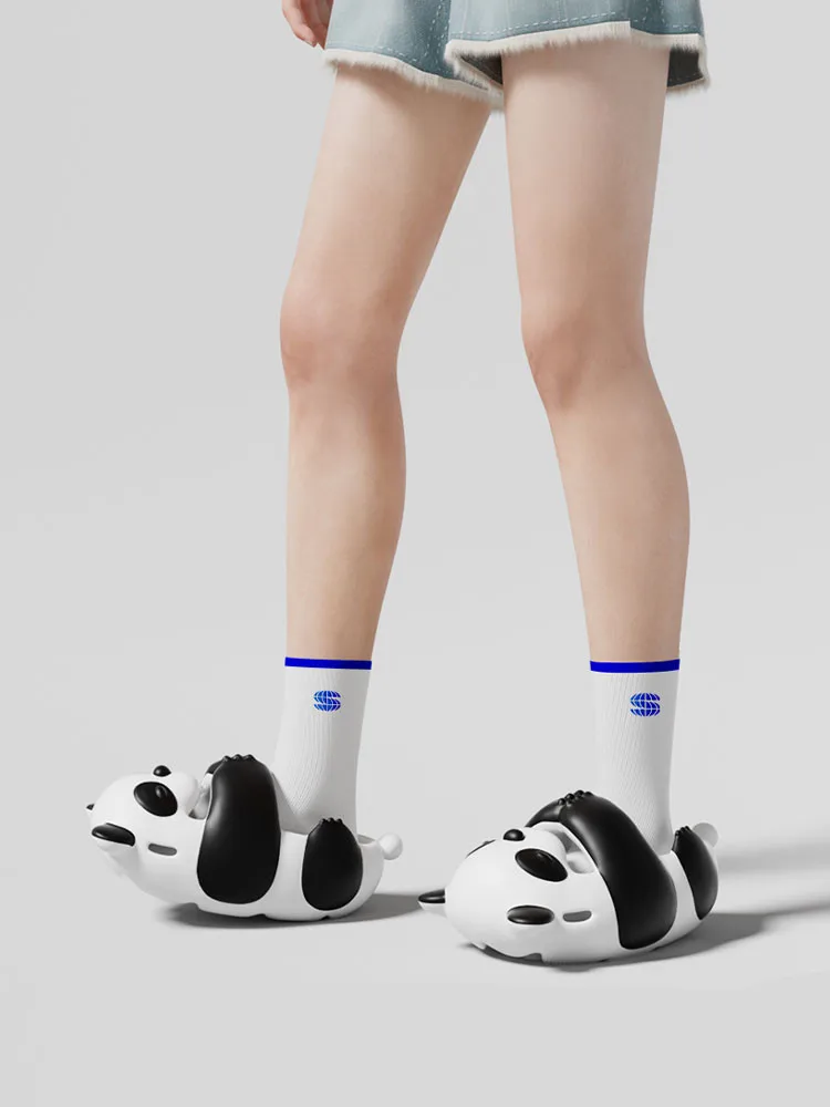 Funny Panda Slippers For Couples Summer Thick Sole Sandals For Women Comfortable Home Non Slip Thick Sole Outdoor Slippers