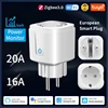 Tuya Wifi/Zigbee Smart Socket EU Plug 16/20A Power Monitor Remote Control Smart Life APP Timing Voice Works with Alexa Google