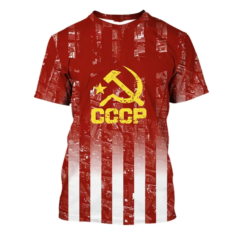 

Новинка, Лидер продаж, футболки CCCP с 3D принтом для мужчин и женщин, повседневные модные футболки с круглым вырезом и короткими рукавами, топы, футболки, мужская одежда