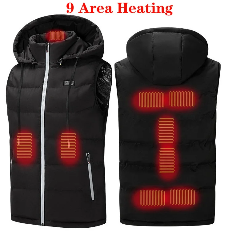 

Hat Sleeveless Jacket Heated Men's Vest Double Switch Heated Jackets Super Warm Clothing Winter Heated Vest Hunting