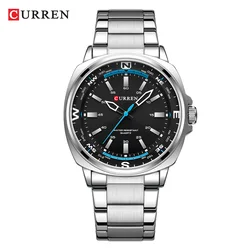 Men's Elegant Stainless Steel Quartz Watch with Large Dial - Waterproof Casual Business Timepiece (A)