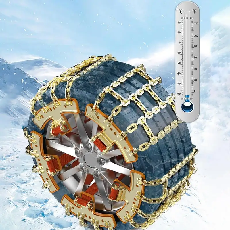 Car Snow Chains 6pcs Set Tire Chains For Snow And Ice Steel Tire Traction Chain With Strong Grip Force For Ice Mud Sand