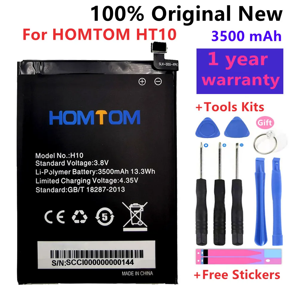 

100% Original New For Homtom HT10 Battery 3500 mAh For HOMTOM HT10 Smart Phone Batteria +Free Tools