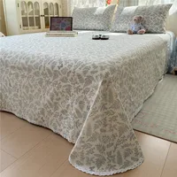 Drap plat doux imprimé, linge de lit doux pour la peau, drap de Style dentelle pour la maison, sábanas para cama (taie d'oreiller nécessaire de commande) 3