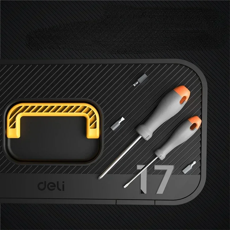 Deli 14/17 Inch Black Carrying Case Storage Durable Organizer Tools Packaging Box Multifunction Electrician Portable Tool Boxes 6
