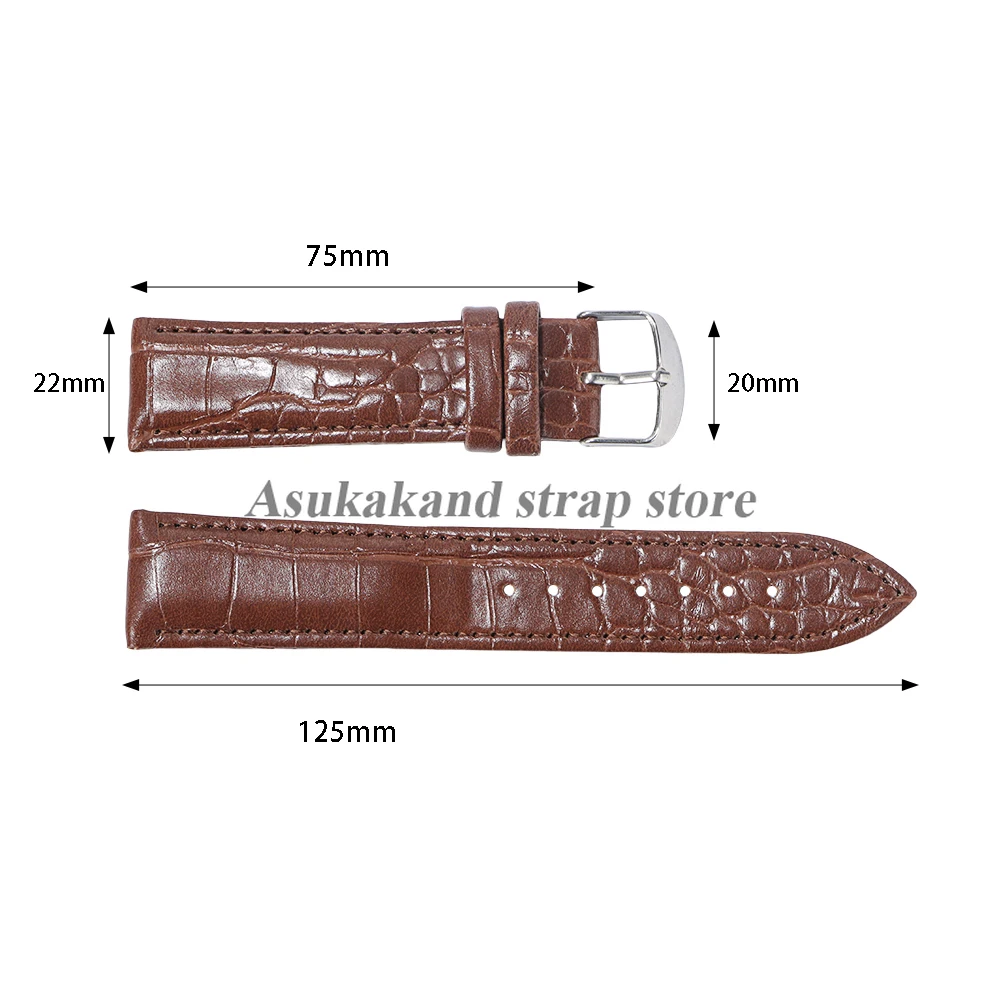 Premium Genuine Leather Watch Band - Universal Wrist Bracelet 12mm to 22mm
