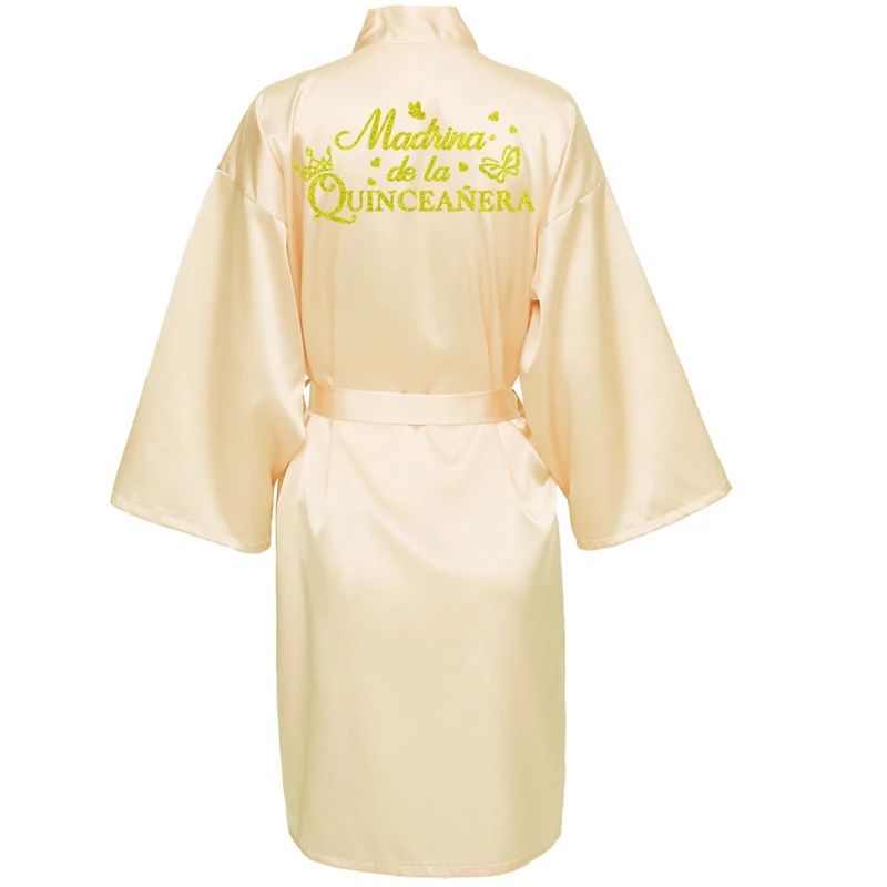 Princess Sweet 15 Years Girl Birthday Party Robes Quinceanera Robe Mis XV Bathrobe Silkly Nightgown