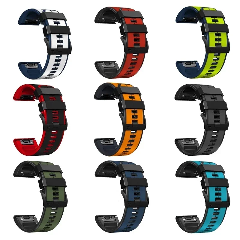 Premium Silicone Quick Release Watch Strap Bracelet - 26mm/22mm Adjustable Wristband for Sports and Outdoor Adventures