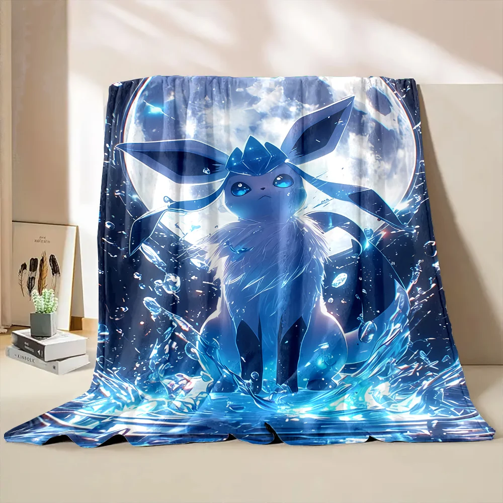 Pokemen Eevee Cartoon Umbreon Flannel Blanket Figures Home Sofa Lunch Break Blanket Children Student Christmas Kids Gift welding protective blanket,fire blanket,fiberglass fire blanket,thermal blanket