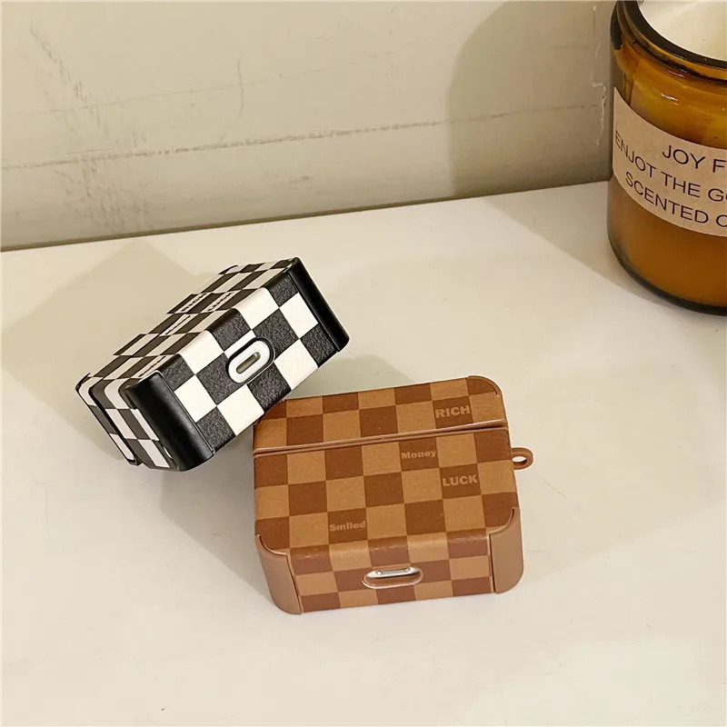 Louis Vuitton Brown Checkerboard with Metal LV Airpods Pro 1 2 3