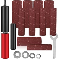 LICG Drum Sander Set,Rubber Sanding Drum Spindle Sander Adapter, With 120 Grit Sandpaper Drum, Sanding Sleeves Power Drill 2