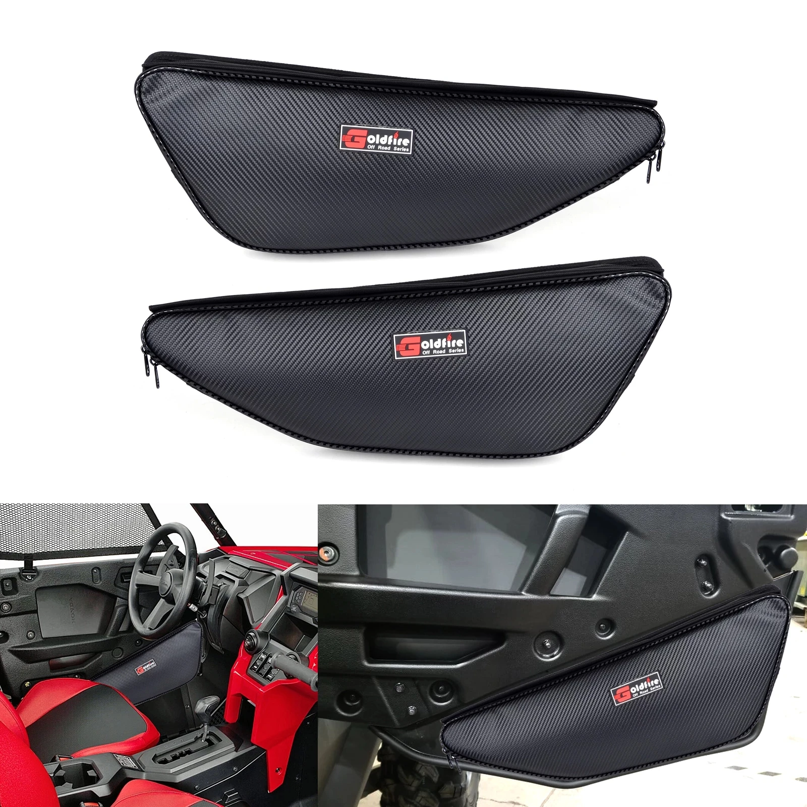 1 Pair Waterproof Carbon Fiber UTV Accessories Talon Storage Door Bags Organizers for Honda