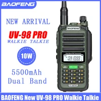 BAOFENG Original UV-98 PRO Waterproof Walkie Talkie 10W Dual Band Long Range Communication Radios UV98PRO Army Green 2Way Radios 2