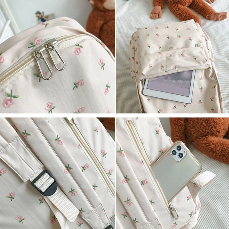 Girls Backpacks Womens Backpack Purse Teens Flower Print Travel Anti-Theft Daypack Casual School Bookbag