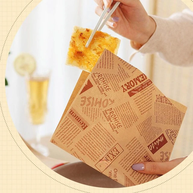 Caja de papel desechable para hamburguesas, Envoltorios de alimentos de  grado de grasa, bolsas de herramientas para hornear, patatas fritas -  AliExpress