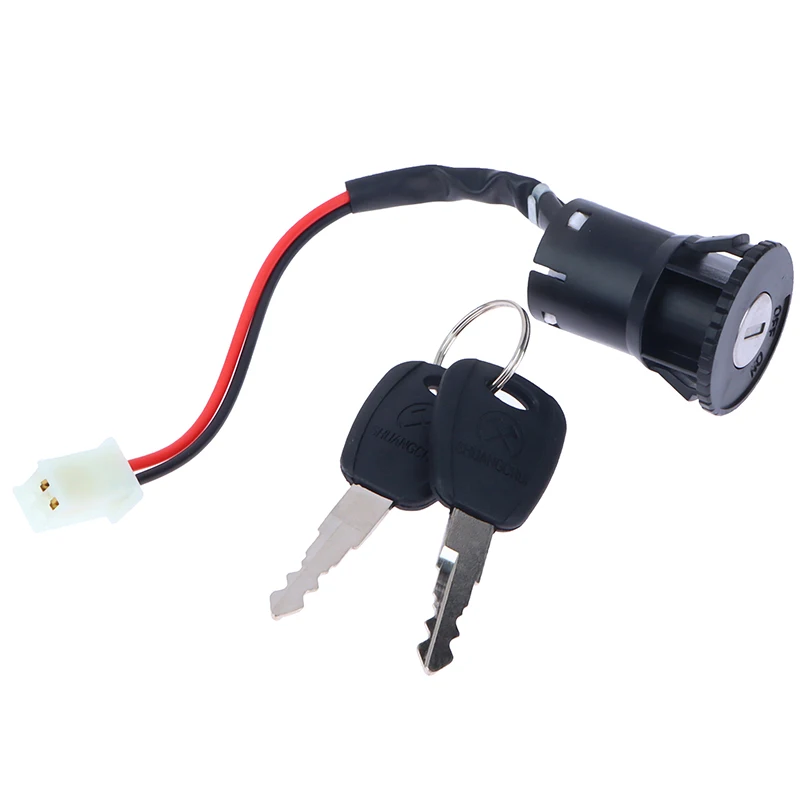 Electric Bicycle Key Switch 2 Wires Ignition Switch with 2 Keys On-Off Lock for Electrical Scooter ATV Pocket Bikes Motorcycle Motorbike ATV Quad Bike 1Set