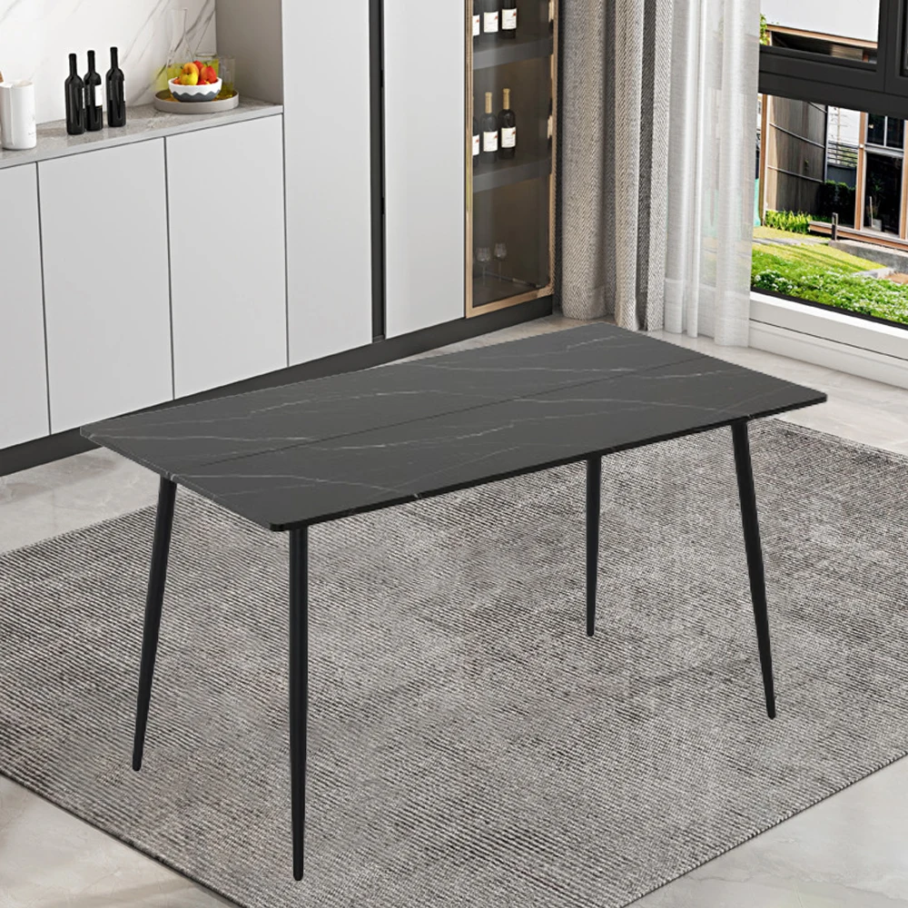 Nordic Rectangular Dining Table PVC Marble Surface Coffee Table Modern Simple Study Desk Multifunction Office Conference Tables 3