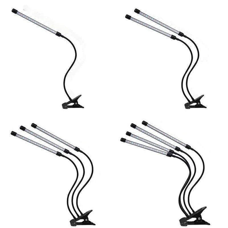 LED Plant Grow Light Clip-on 5V Color Switching USB Timable Dimming Full Spectrum