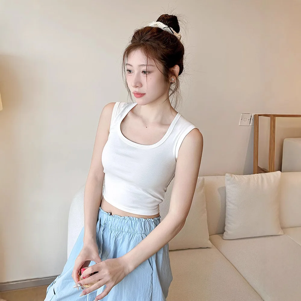 Summer Sleeveless Cropped Tank Tops for Women