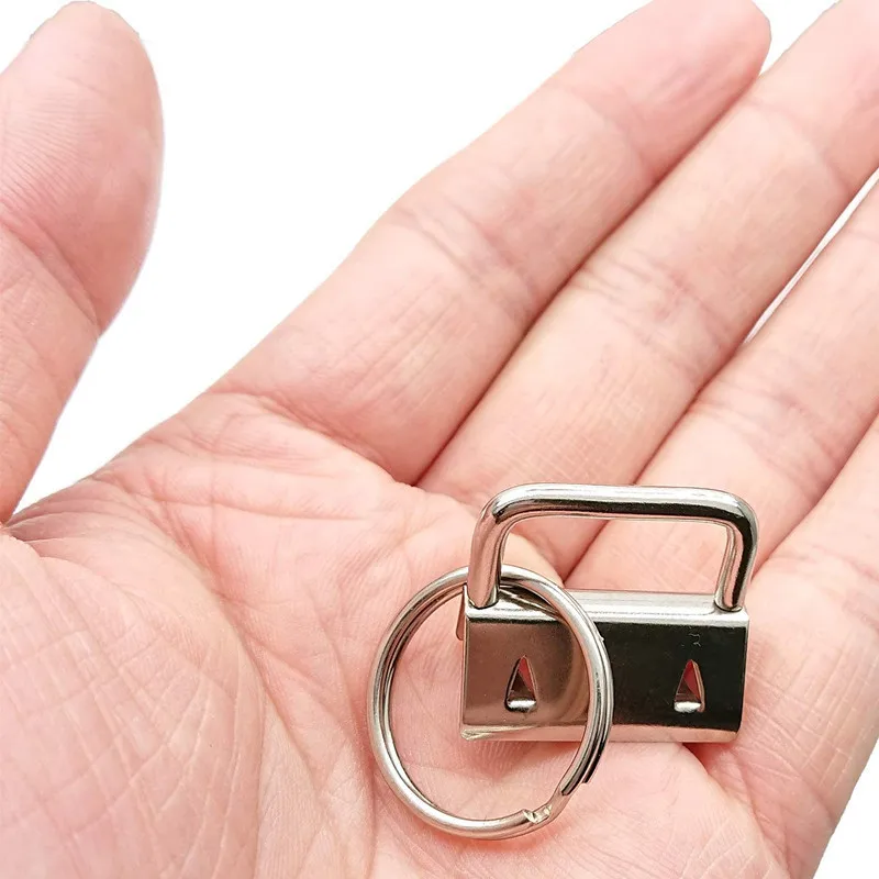 Key Fob Keychain 10Pcs 1inch Key Fob Keychain Hardware Kit DIY for Wristlet Clamp Bag Cell Phone Docorate Wallet Key Lanyard Making Install Easy