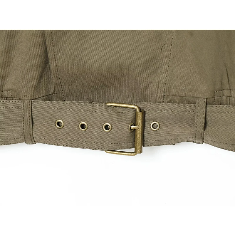 Women's Jacket Autumn 2025 New Fashion Long Sleeve High Collar Jackets Coat With Belt High Street Casual New Outerwear