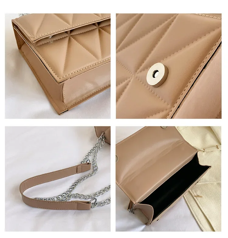 Elegante Diamant-Umhängetasche aus weichem PU-Leder