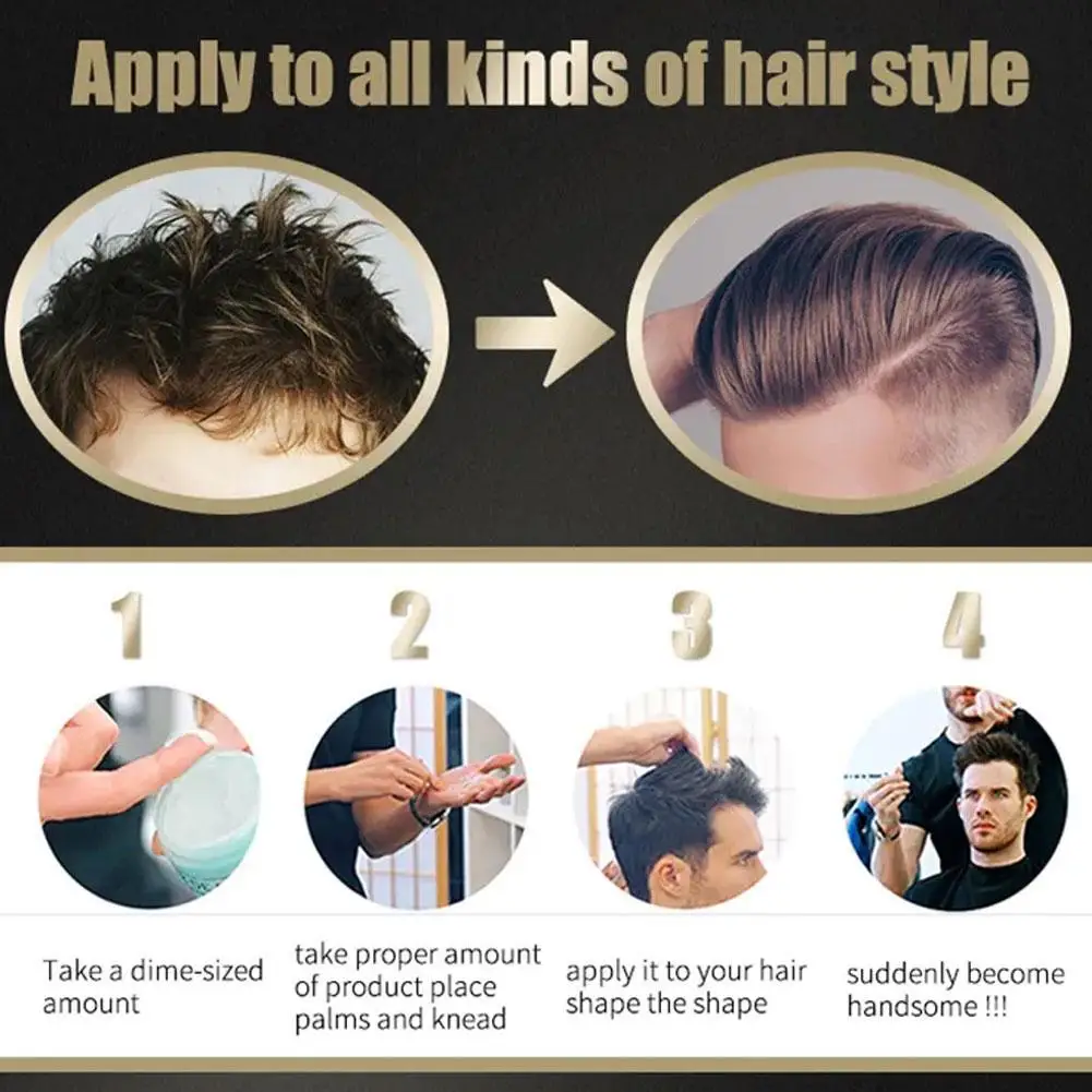100g Hair Clay Hairstyling Cream For Men Hair Shaping Fluffy Long-lasting Strong Modeling Hold Low Shine Styling Wax Cream