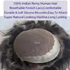 Clearance Q6 Toupee Man Wig Male Hair Prosthesis French Lace & Pu Base Men's Wig Hair System 100% Natural Human Hair Wig For Men 5